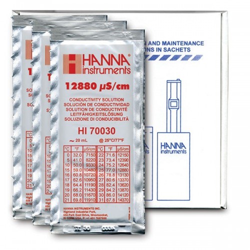 HI-70030P EC solution, 12880 uS/cm  20ml x 25 pad (in one packet)